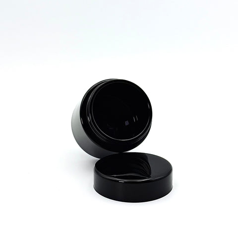 2oz Black Glass Glass Jar - Glossy/Black CRP Lid (Box of 200)