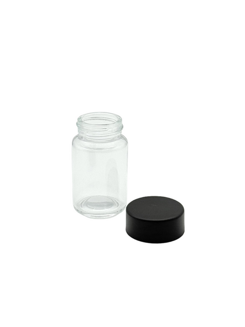 D 67mm x 39.2mm Glass Jar - Matte/Black CRP Lid (Box of 150)