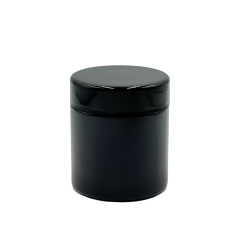3 oz Black Glass Jar - Glossy/Black CRP Lid (Box of 128)