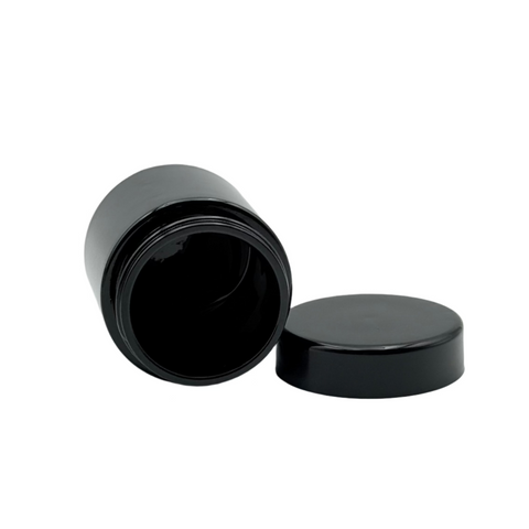 3 oz Black Glass Jar - Glossy/Black CRP Lid (Box of 128)