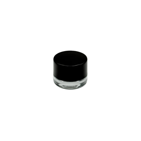 5 ml Clear Glass Jar - Glossy/Black CRP Lid (Box of 504)