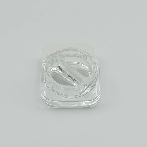 9 ml Glass Cube Jar w/2 dividers - White CRP Lid (Box of 320)