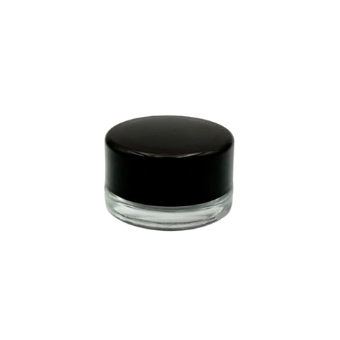 9 ml Clear Glass Jar - Glossy/Black CRP Lid (Box 320)
