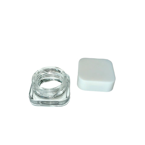 5 ml Cube Glass Jar - White CRP Lid (Box of 504)